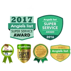 Angie's List Super Service Award badges, Voted Best 6 Years In a Row, 2012 through 2017